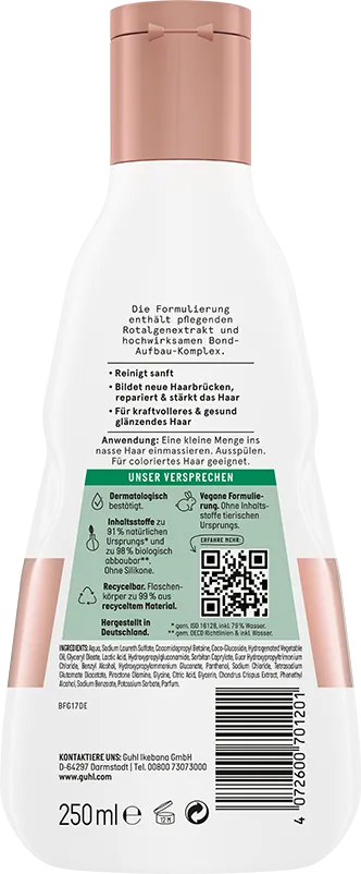 Guhl Bond+ Reparatur Shampoo Rückseite
