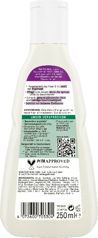 Panthenol + Reparatur Shampoo Rückseite