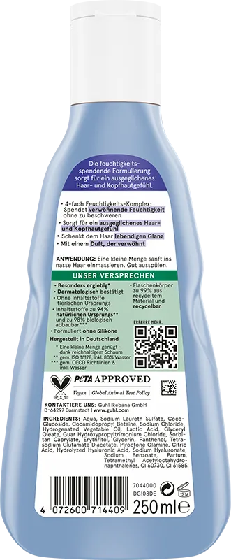 Guhl Balance & Feuchtigkeit Shampoo Rückseite