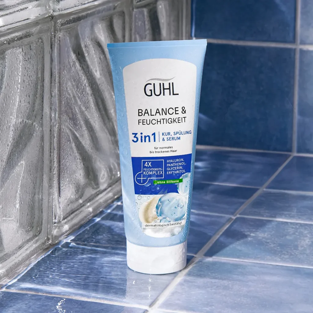 Guhl Balance & Feuchtigkeit Spülung im Badezimmer