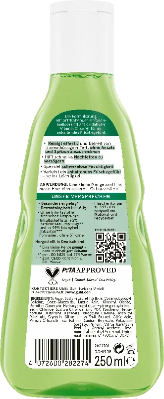 Guhl Frische & Leichtigkeit Shampoo Rückseite