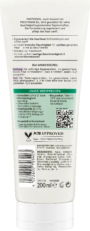 Guhl Panthenol und Reparatur Spülung Rückseite