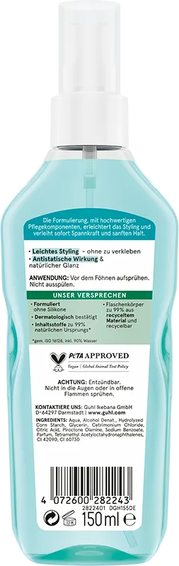 Guhl Föhnlotion Seidenglanz Rückseite