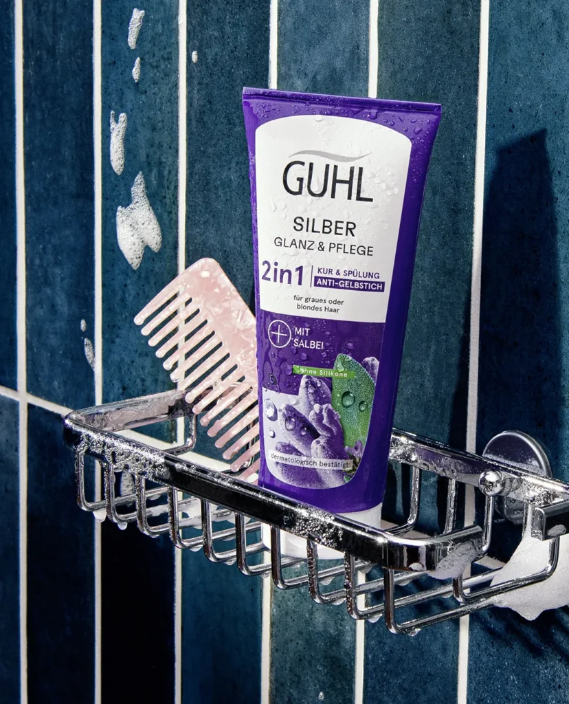 Guhl Silber Glanz & Pflege Spülung im Badezimmer