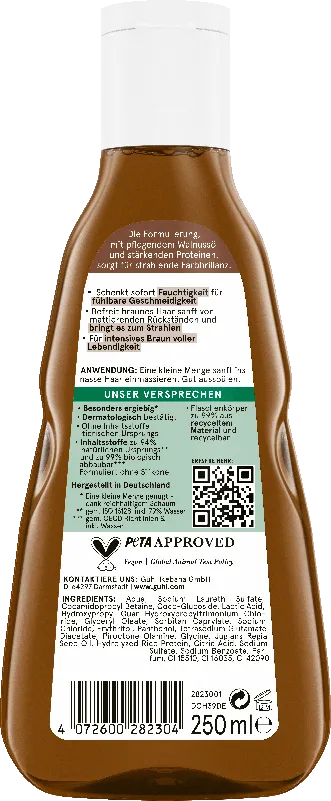 Guhl Braun Glanz & Pflege Shampoo Rückseite