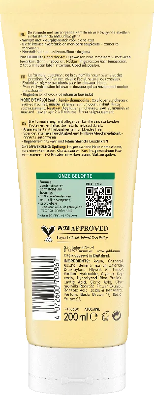 Guhl Blond Glanz & Pflege Kur & Spülung Rückseite