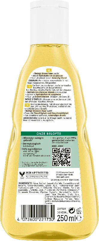 Guhl Blond Glanz & Pflege Shampoo Rückseite