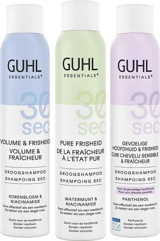 Guhl Essentials+ Trockenshampoos Produktlinie