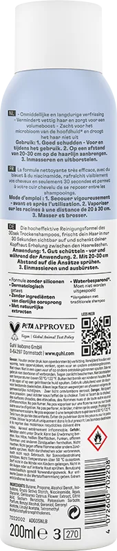 Guhl 30_sek Trockenshampoo Volumen & Frische Rückseite
