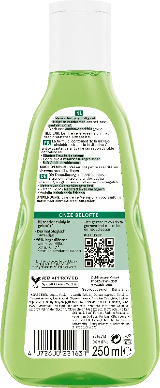 Guhl Frische & Leichtigkeit Shampoo Rückseite